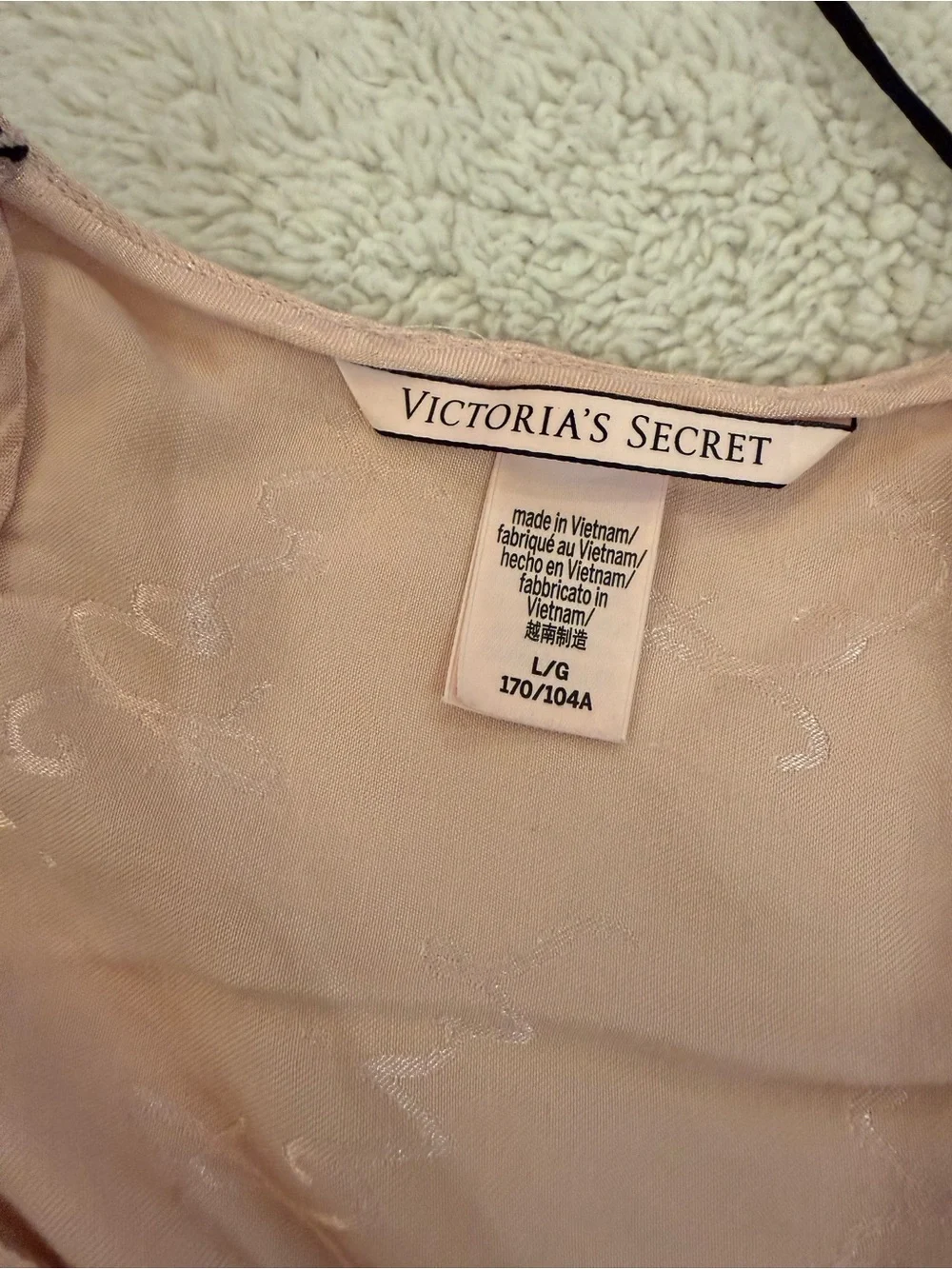 Silky Pink Victoria Secret Racerback Tank w| black piping details